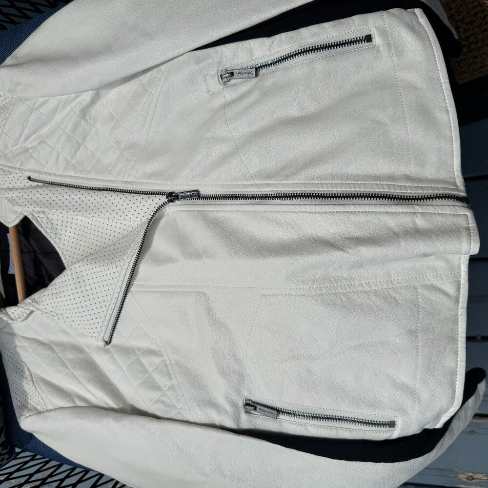 Calvin klein Leather jacket   Black and white   Size L